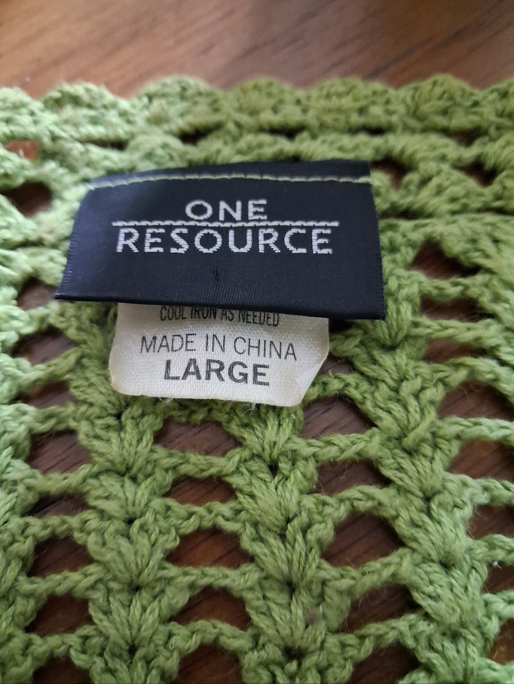 ONE RESOURCE Boho Crochet Sweater Shrug/Button Cardigan Green Size Womens L - Picture 4 of 4